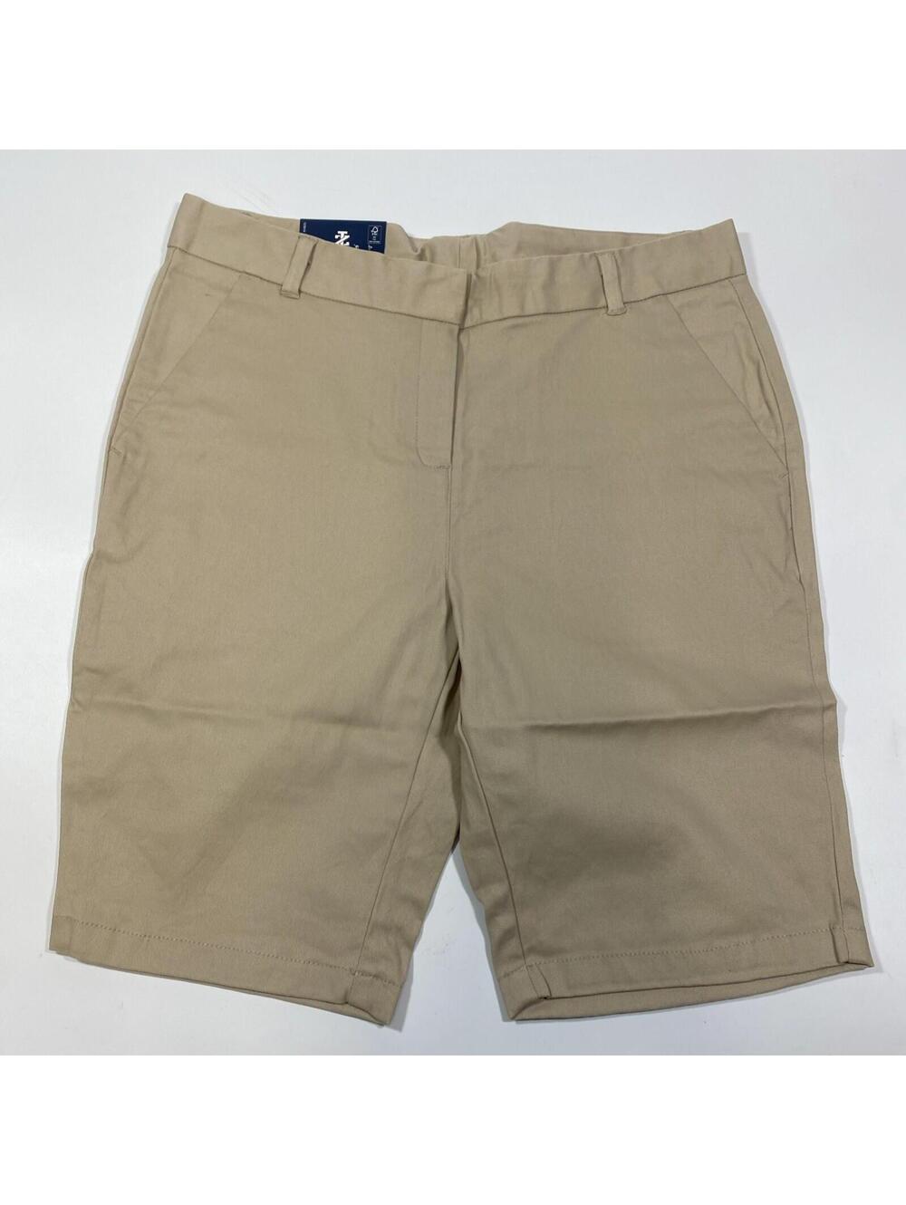 IZOD Approved Schoolwear Girls Khaki Shorts Size 11 NWT Stretch Adjustable Waist